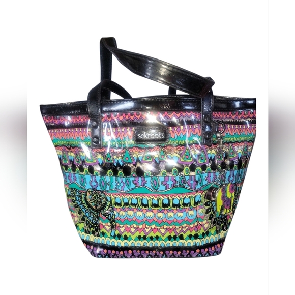 Sakroots Artist Circle Clear Fun Vinyl Summer Multicolor Tote Bag - Picture 8 of 8